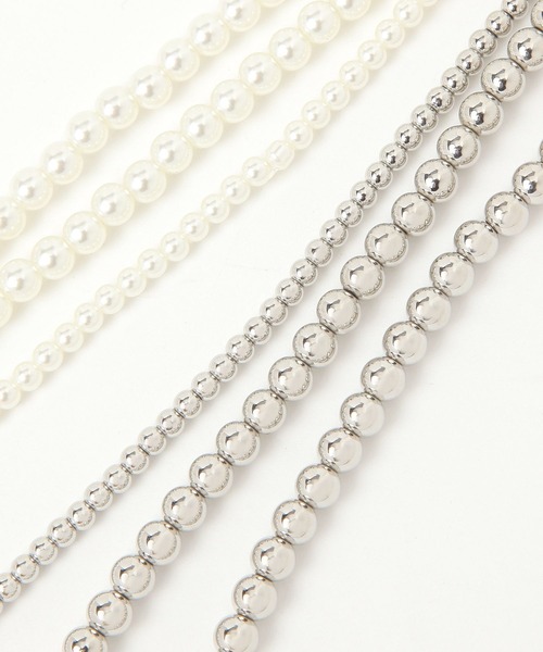 LEPSIM（レプシィム）の「3連ボールネックレス　287544（ネックレス・レディース・アイボリー/シルバー/シルバー系その他/ゴールド・ONE SIZE）」の9枚目の写真