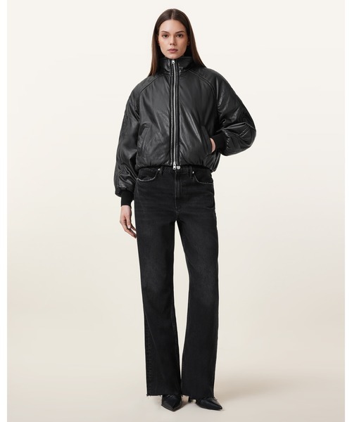 【年内限定値下】OAF POCKET DETAIL LEATHER BOMBER ダウンジャケット ダウン 「72」PUレザー/フェイクスウェード パファー