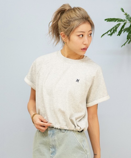 tシャツ Hurley/ハーレー Tシャツ 半袖 ショート丈 クロップ丈 アーチロゴ プリント ヘビーウェイト WSS2421021 レディース Hurley ハーレー レディース Tシャツ 半袖 ショート丈 クロップ