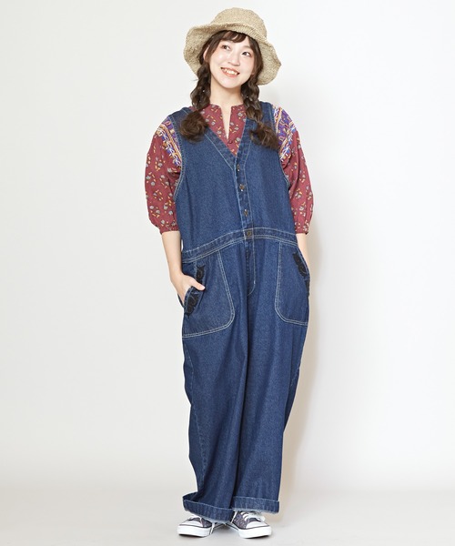 チャイハネ（チャイハネ）の「【チャイハネ】カシュデニムサロペット