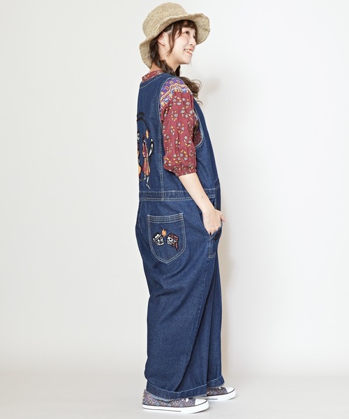 チャイハネ(チャイハネ)の「【チャイハネ】カシュデニムサロペット(サロペット/オーバーオール・レディース・ネイビー/ブルー・FREE)」の7枚目の写真