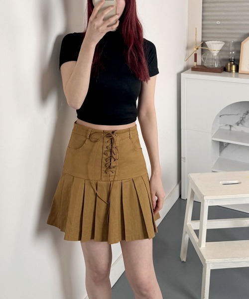 セール】コルセットプリーツミニスカート/Corset Pleated Mini Skirt