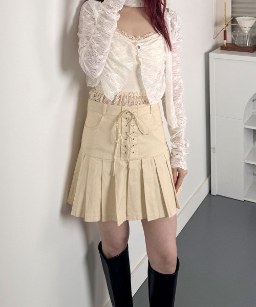 セール】コルセットプリーツミニスカート/Corset Pleated Mini