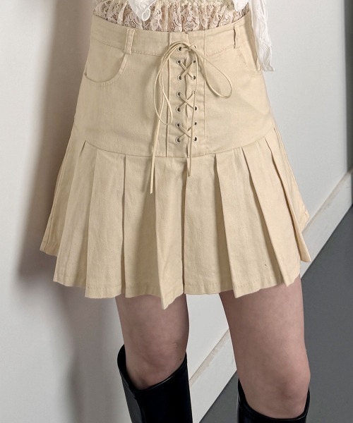 セール】コルセットプリーツミニスカート/Corset Pleated Mini