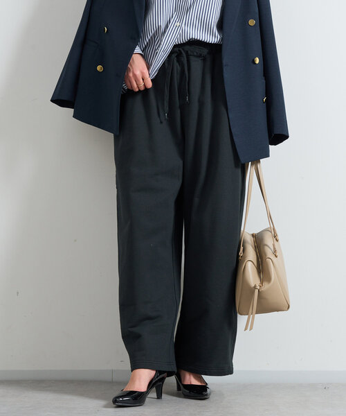 un dix cors（アンディコール）の「《リラックスカジュアルに》裏毛カーブパンツ（スウェットパンツ・レディース・ブラック/グレー・FREE）」の18枚目の写真