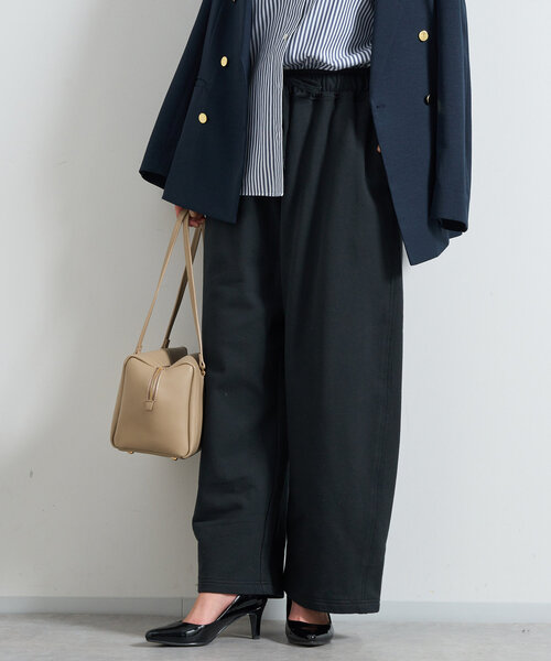 un dix cors（アンディコール）の「《リラックスカジュアルに》裏毛カーブパンツ（スウェットパンツ・レディース・ブラック/グレー・FREE）」の19枚目の写真