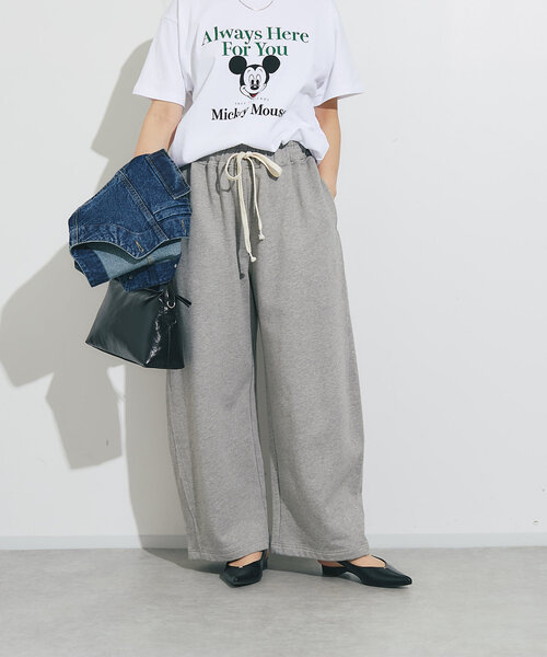 un dix cors（アンディコール）の「《リラックスカジュアルに》裏毛カーブパンツ（スウェットパンツ・レディース・ブラック/グレー・FREE）」の8枚目の写真