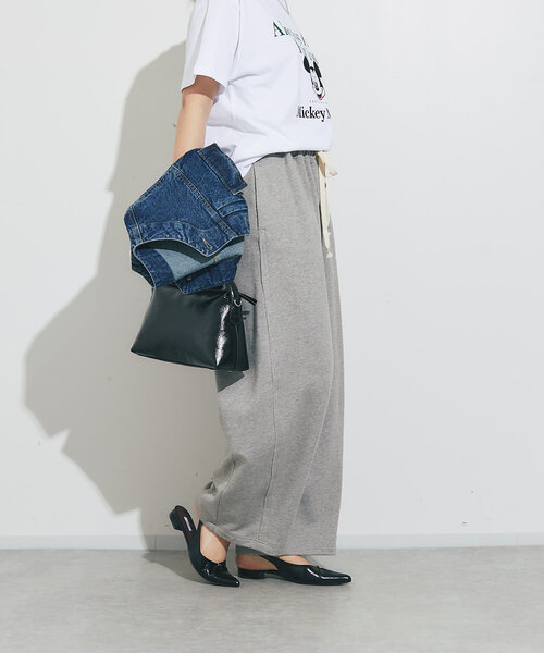 un dix cors（アンディコール）の「《リラックスカジュアルに》裏毛カーブパンツ（スウェットパンツ・レディース・ブラック/グレー・FREE）」の10枚目の写真