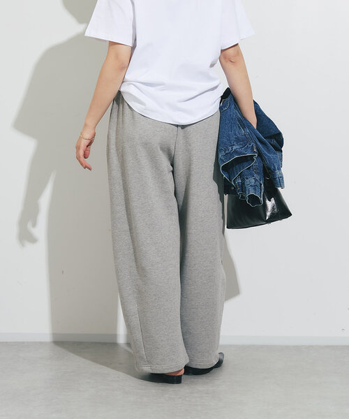 un dix cors（アンディコール）の「《リラックスカジュアルに》裏毛カーブパンツ（スウェットパンツ・レディース・ブラック/グレー・FREE）」の11枚目の写真