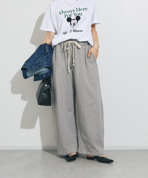 un dix cors（アンディコール）の「《リラックスカジュアルに》裏毛カーブパンツ（スウェットパンツ・レディース・ブラック/グレー・FREE）」の12枚目の写真