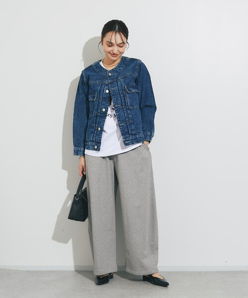 un dix cors（アンディコール）の「《リラックスカジュアルに》裏毛カーブパンツ（スウェットパンツ・レディース・ブラック/グレー・FREE）」の14枚目の写真