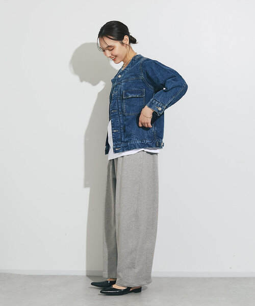 un dix cors（アンディコール）の「《リラックスカジュアルに》裏毛カーブパンツ（スウェットパンツ・レディース・ブラック/グレー・FREE）」の15枚目の写真