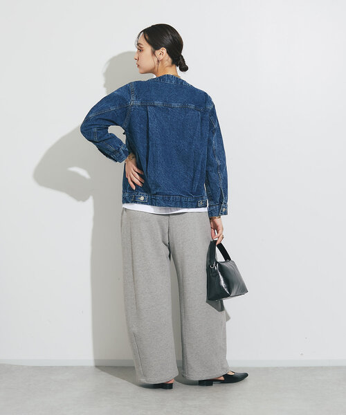 un dix cors（アンディコール）の「《リラックスカジュアルに》裏毛カーブパンツ（スウェットパンツ・レディース・ブラック/グレー・FREE）」の16枚目の写真