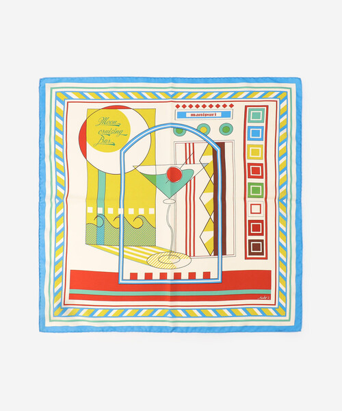 manipuri（マニプリ）の「manipuri | シルクスカーフ カクテル 65×65 WOMEN（バンダナ/スカーフ・レディース・ブラック系その他/ブルー系その他・ONE）」の6枚目の写真