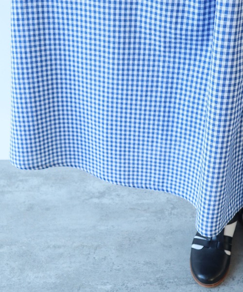 bulle de savon（ビュルデサボン）の「gingham pin tuck ワンピース（ワンピース・レディース・ブルー/ブラック・FREE）」の15枚目の写真