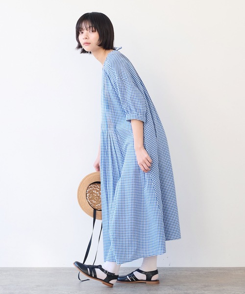 △gingham pin tuck ワンピース（ワンピース）｜bulle de savon