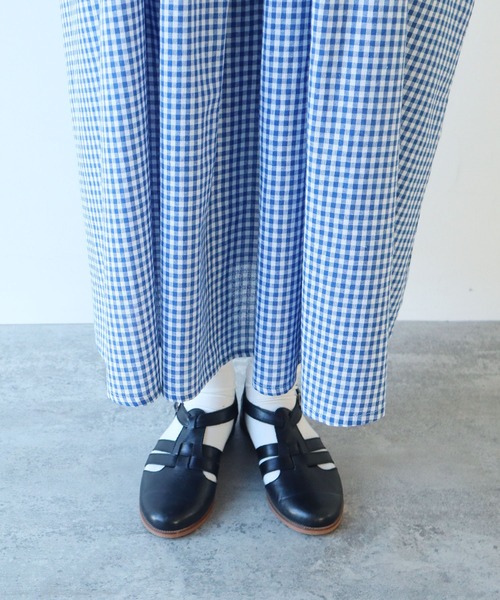 bulle de savon（ビュルデサボン）の「gingham pin tuck ワンピース（ワンピース・レディース・ブルー/ブラック・FREE）」の18枚目の写真