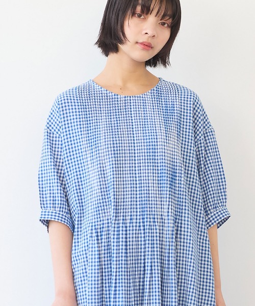 △gingham pin tuck ワンピース（ワンピース）｜bulle de savon
