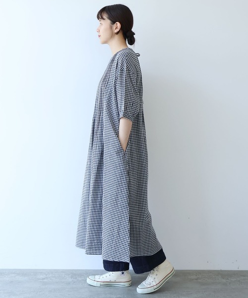 △gingham pin tuck ワンピース（ワンピース）｜bulle de savon