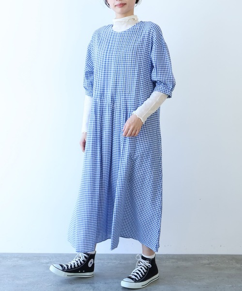 △gingham pin tuck ワンピース（ワンピース）｜bulle de savon