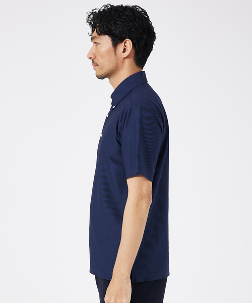 ABAHOUSE GRAY（アバハウスグレイ）の「トリコットサッカー ボタンダウン ポロシャツ（ポロシャツ・メンズ・ネイビー/ホワイト/ブラック/ブルー系その他・50/48/46）」の6枚目の写真