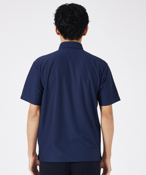 ABAHOUSE GRAY（アバハウスグレイ）の「トリコットサッカー ボタンダウン ポロシャツ（ポロシャツ・メンズ・ネイビー/ホワイト/ブラック/ブルー系その他・50/48/46）」の7枚目の写真