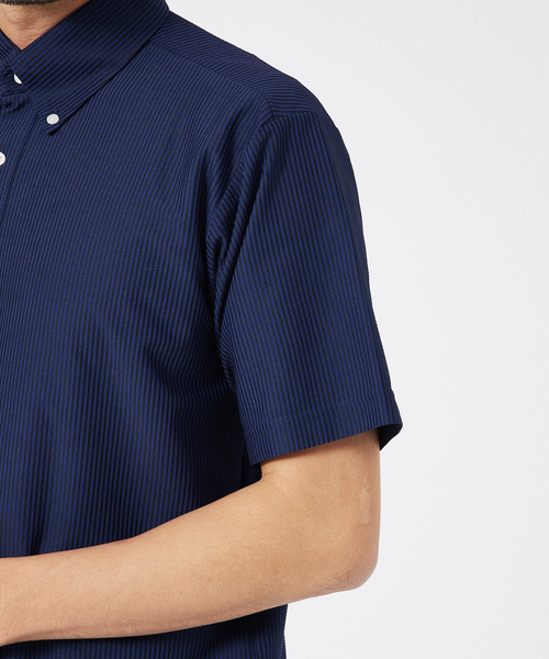 ABAHOUSE GRAY（アバハウスグレイ）の「トリコットサッカー ボタンダウン ポロシャツ（ポロシャツ・メンズ・ネイビー/ホワイト/ブラック/ブルー系その他・50/48/46）」の9枚目の写真