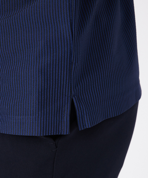 ABAHOUSE GRAY（アバハウスグレイ）の「トリコットサッカー ボタンダウン ポロシャツ（ポロシャツ・メンズ・ネイビー/ホワイト/ブラック/ブルー系その他・50/48/46）」の10枚目の写真