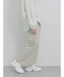 Samansa Mos2 blue | タックストレートパンツ(その他パンツ)