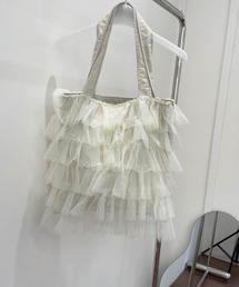 チュールフリルトートバッグ