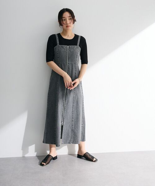 ELENCARE DUE（エレンカーレデュエ）の「・ELENCARE DUE デニムW-ZIPジャンスカ（ジャンパースカート・レディース・ブラック/インディゴブルー/ライトインディゴブルー・FREE）」の4枚目の写真