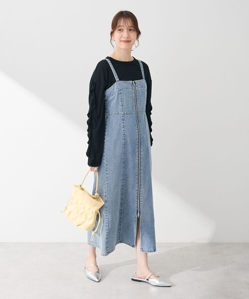 ELENCARE DUE（エレンカーレデュエ）の「・ELENCARE DUE デニムW-ZIPジャンスカ（ジャンパースカート・レディース・ブラック/インディゴブルー/ライトインディゴブルー・FREE）」の9枚目の写真