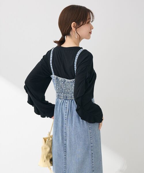 ELENCARE DUE（エレンカーレデュエ）の「・ELENCARE DUE デニムW-ZIPジャンスカ（ジャンパースカート・レディース・ブラック/インディゴブルー/ライトインディゴブルー・FREE）」の14枚目の写真