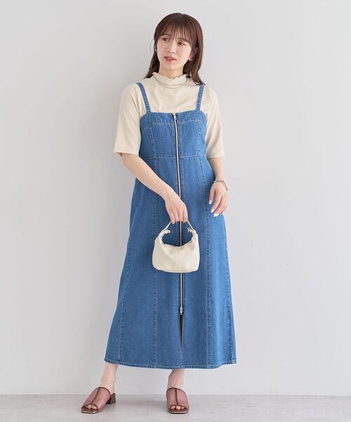 ELENCARE DUE（エレンカーレデュエ）の「・ELENCARE DUE デニムW-ZIPジャンスカ（ジャンパースカート・レディース・ブラック/インディゴブルー/ライトインディゴブルー・FREE）」の15枚目の写真