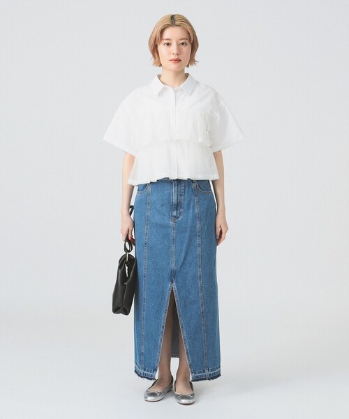 Ray BEAMS（レイビームス）の「シアー ティアード クロップド シャツ（シャツ/ブラウス・レディース・オフホワイト/ブラック・ONE SIZE）」の21枚目の写真