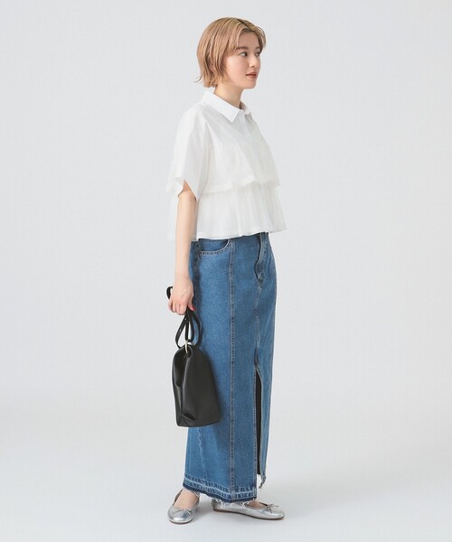 Ray BEAMS（レイビームス）の「シアー ティアード クロップド シャツ（シャツ/ブラウス・レディース・オフホワイト/ブラック・ONE SIZE）」の20枚目の写真