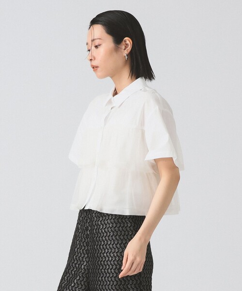 シアー ティアード クロップド シャツ（シャツ/ブラウス）｜Ray BEAMS