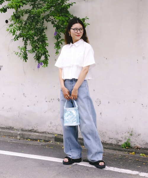 Ray BEAMS レイビームス　シアーティアードクロップドシャツ 61010919928_C_2.jpg