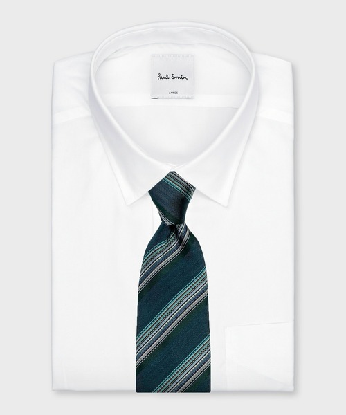 Paul Smith（ポールスミス）の「マルチカラーレジメンタル タイ【150018 552MJ】（ネクタイ・メンズ・ダークグリーン/ネイビー/ダークグレー/マルーン・FREE）」の8枚目の写真