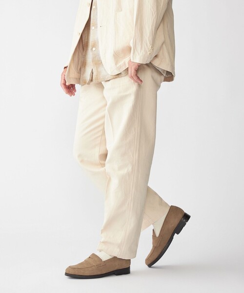 SHIPS(シップス)の「Southwick: Gate Label コットン シルク 1プリーツ パンツ(その他パンツ・メンズ・ナチュラル・MEDIUM/LARGE)」の2枚目の写真
