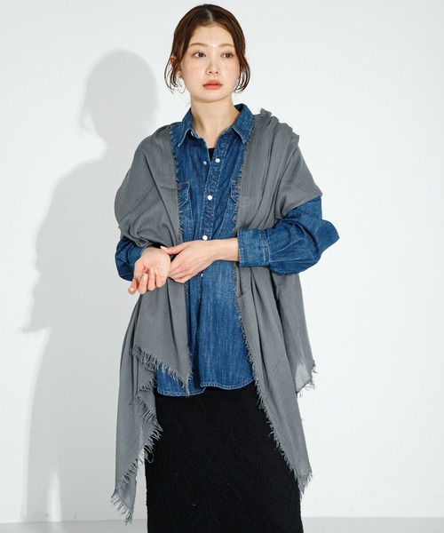 URBAN RESEARCH Sonny Label（アーバンリサーチサニーレーベル）の「イタリア製なめらかレーヨンストール（ストール/ショール・レディース・ミント/ライトベージュ/ピンク系その他/グレー・ONE）」の11枚目の写真