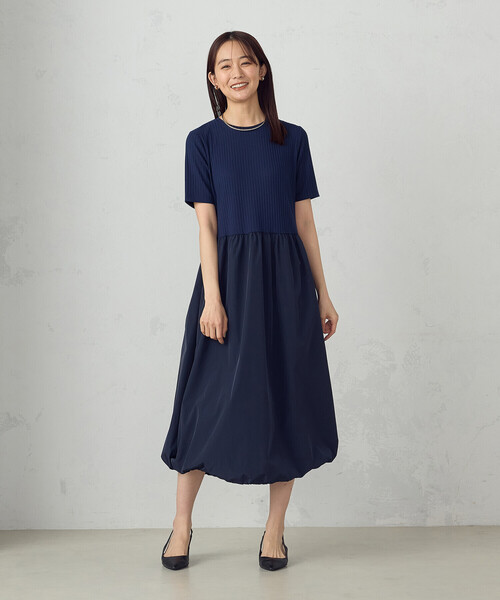 COMME CA ISM（コムサイズム）の「バルーンシルエットに変更できる！コンビワンピース（ワンピース・レディース・ブラック/ネイビー/カーキ・MEDIUM/LARGE）」の13枚目の写真