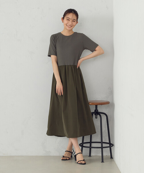 COMME CA ISM（コムサイズム）の「バルーンシルエットに変更できる！コンビワンピース（ワンピース・レディース・ブラック/ネイビー/カーキ・MEDIUM/LARGE）」の17枚目の写真