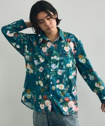 Flower pattern regular collar long sleeve shirt / フラワーパターンレギュラーカラーロングスリーブシャツ