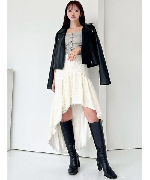 RESEXXY（リゼクシー）の「センタータックショートスリーブトップス（Tシャツ/カットソー・レディース・ホワイト/レッド/ライトグレー・FREE）」の18枚目の写真