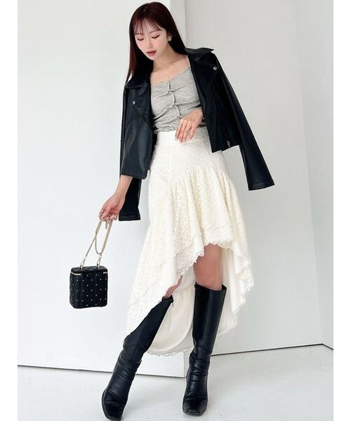 RESEXXY（リゼクシー）の「センタータックショートスリーブトップス（Tシャツ/カットソー・レディース・ホワイト/レッド/ライトグレー・FREE）」の19枚目の写真