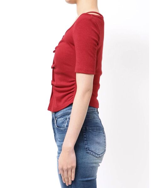 RESEXXY（リゼクシー）の「センタータックショートスリーブトップス（Tシャツ/カットソー・レディース・ホワイト/レッド/ライトグレー・FREE）」の21枚目の写真