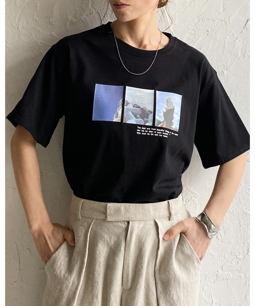 セール】オーバーサイズ半袖ロゴフォトプリントTシャツ（Tシャツ