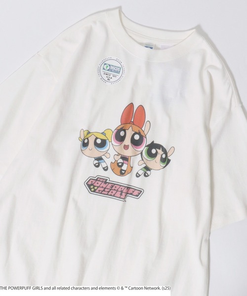 DISCUS ATHLETIC(ディスカス アスレチック)の「THE POWERPUFF GIRLS(パワーパフ ガールズ)キャラクタープリントTシャツ レディース メンズ ユニセックス(Tシャツ/カットソー・レディース・ホワイト/ブラック系その他/ブラック系その他2/ホワイト系その他・L/M)」の2枚目の写真