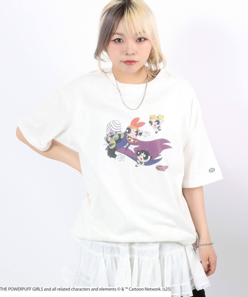 DISCUS ATHLETIC(ディスカス アスレチック)の「THE POWERPUFF GIRLS(パワーパフ ガールズ)キャラクタープリントTシャツ レディース メンズ ユニセックス(Tシャツ/カットソー・レディース・ホワイト/ブラック系その他/ブラック系その他2/ホワイト系その他・L/M)」の11枚目の写真